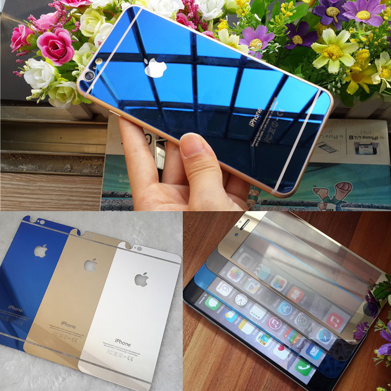 2pcs Electroplanting Privacy Tempered Glass Back Screen Protector For Iphone 6 Iphone 6 Plus(front And Back Glass)