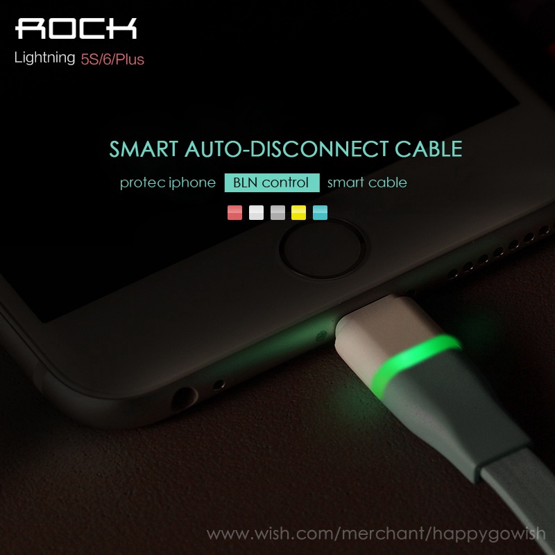 Brand Rock Smart Auto-disconnect Date Cable For Iphone 5/5s Iphone 6 6 Plus